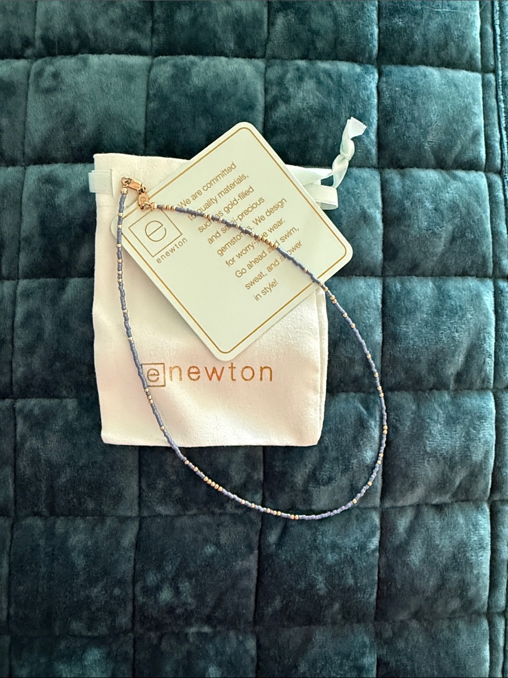 Newton Lavender and Gold Seed Bead Necklace